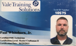 Paul Whitehorn Certification ID Card for Vale Training Solutions